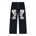 Nefertiti Vintage Wash Wide Leg Denim Jeans