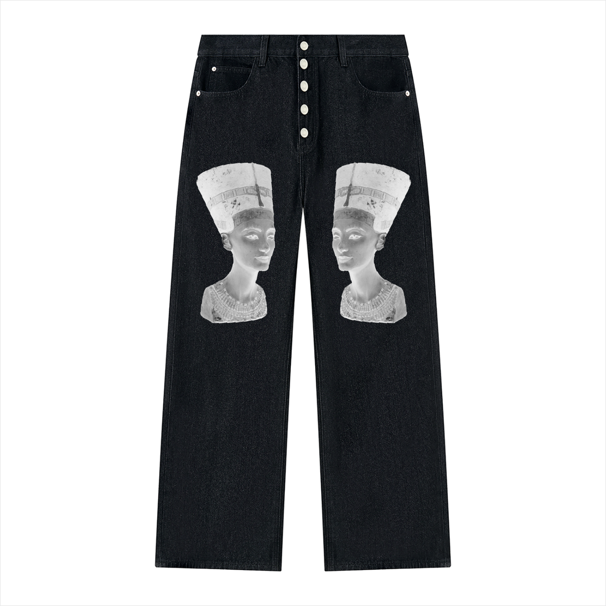 Nefertiti Vintage Wash Wide Leg Denim Jeans