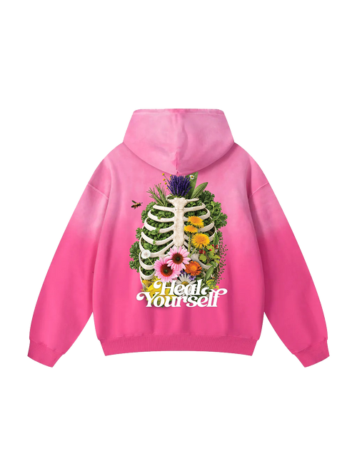 Heal Yourself Heavyweight Sunfade Oversized Hoodie