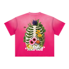Heal Yourself Sun Fade Raw Edge T-Shirt