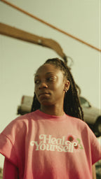 Heal Yourself Sun Fade Raw Edge T-Shirt