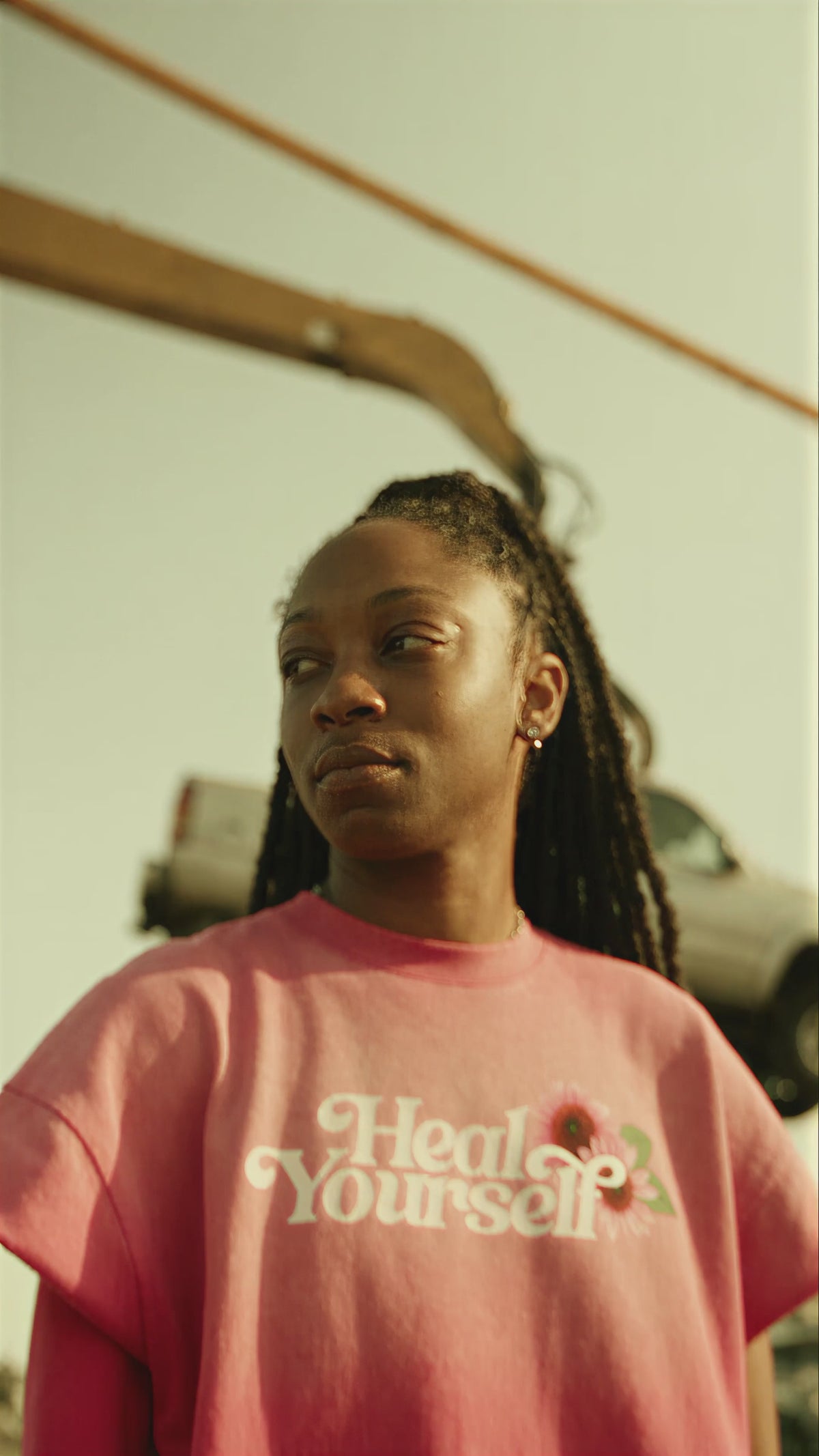 Heal Yourself Sun Fade Raw Edge T-Shirt